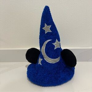 Disney Sorcerer Mickey Wizard Hat Ears Blue Plush Costume Adult Size 59CM